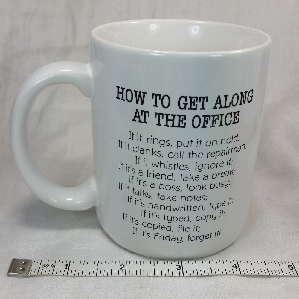 Hallmark MUG "How to Get Along at the Office" Multitasking 10 oz Cup 1984 - Picture 3 of 11